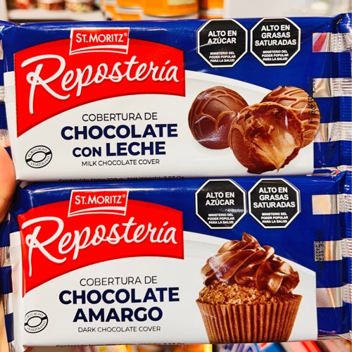 Barra chocolate cobertura st moritz 100gr